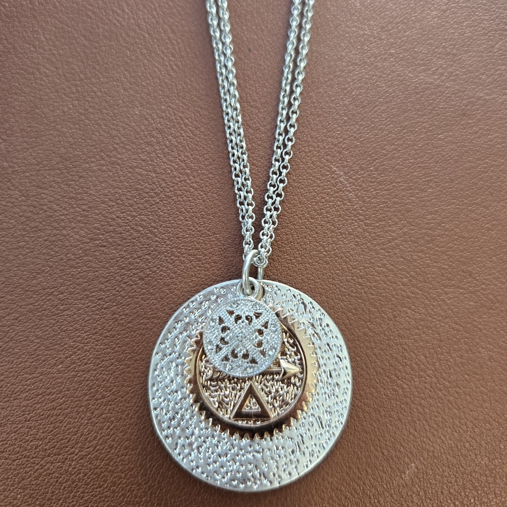 Elegant Silver and Gold Pendant Necklace By Park Lane - NWT
